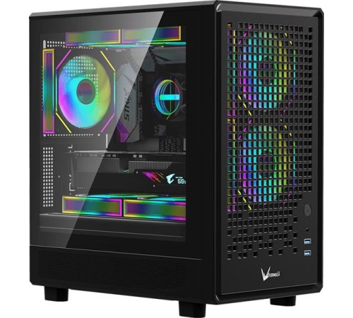 корпус Formula V Line Air Mesh G2 Black, MATX, USB3.0*2, FRONT 2x120mm FRGB, REAR 1x120mm FRGB