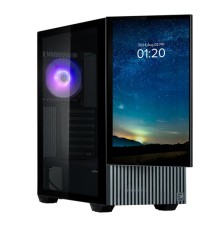 корпус ZALMAN Z10 DS, ATX, BLACK, WINDOW, built-in 15.6-inch FHD display, 2x3.5", 2x2.5", 2xUSB3.0, 1xUSB 3.1 Type-C, FRONT 2x120mm, REAR 1x120mm ARGB