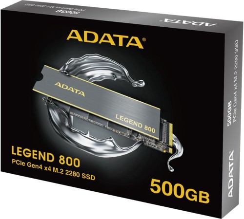 Твердотельный накопитель/ ADATA SSD LEGEND 800, 500GB, M.2(22x80mm), NVMe 1.4, PCIe 4.0 x4, 3D NAND, R/W 3500/2200MB/s, IOPs н.д./н.д., TBW 300, DWPD 0.55, with Heat Sink (3 года) Твердотельный накопитель/ ADATA SSD LEGEND 800, 500GB, M.2(22x80mm), NVMe 1.4, PCIe 4.0 x4, 3D NAND, R/W 3500/2200MB/s, IOPs н.д./н.д., TBW 300, DWPD 0.55, with Heat Sink (3 года)