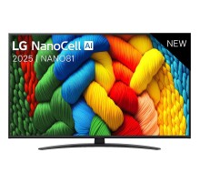 Телевизор ЖК 50'' LG/ 50", Ultra HD, Nano Color, Smart TV, WebOS, Wi-Fi, DVB-T2/C/S2, MR, 60Hz Native, 2.0ch (20W), 2 HDMI, 2 USB, 1 Pole, Charcoal Black, 2025