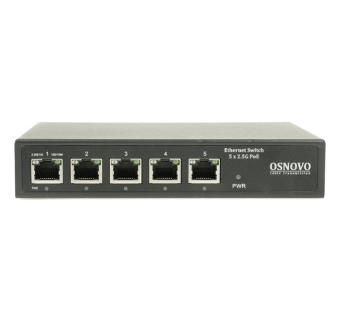 PoE Коммутатор OSNOVO SW-5D-1(60W) PoE коммутатор 2.5G Ethernet на 5 RJ45 портов. Порты: 1 x 2.5G (10/100/1000/2500Base-TX) с PoE (до 60W, A+B) + 3 x 2.5G (10/100/1000/2500Base-TX) с PoE (до 30W), 1 x 2.5G (10/100/1 PoE Коммутатор OSNOVO SW-5D-1(60W) PoE коммутатор 2.5G Ethernet на 5 RJ45 портов. Порты: 1 x 2.5G (10/100/1000/2500Base-TX) с PoE (до 60W, A+B) + 3 x 2.5G (10/100/1000/2500Base-TX) с PoE (до 30W), 1 x 2.5G (10/100/1