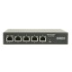 PoE Коммутатор OSNOVO SW-5D-1(60W) PoE коммутатор 2.5G Ethernet на 5 RJ45 портов. Порты: 1 x 2.5G (10/100/1000/2500Base-TX) с PoE (до 60W, A+B) + 3 x 2.5G (10/100/1000/2500Base-TX) с PoE (до 30W), 1 x 2.5G (10/100/1