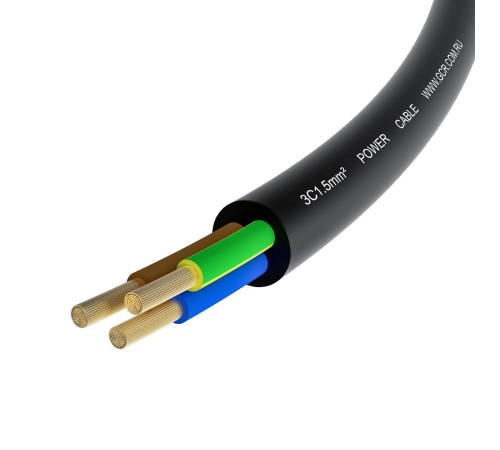 GCR Кабель питания PROF 0.15m, С14 - С5, черный, 3*1,5mm, GCR-55964