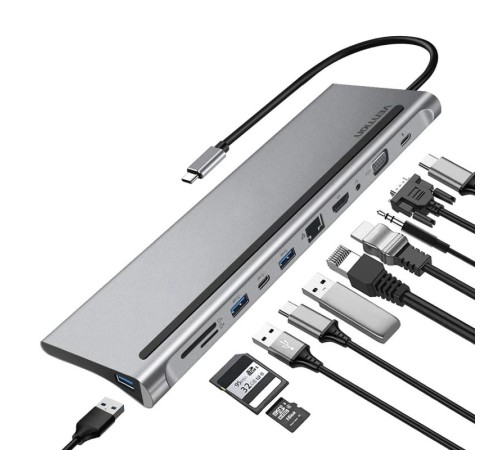 Мультифункциональная док-станция Vention USB Type C 11 в 1 Мультифункциональная док-станция Vention USB Type C 11 в 1