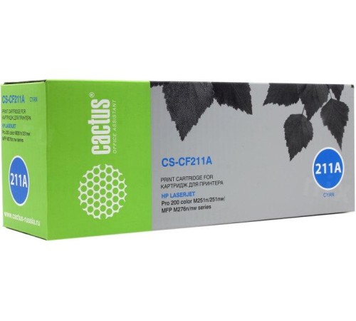 -/ Картридж лазерный Cactus CS-CF211A CF211A голубой (1800стр.) для HP LJ Pro 200 M251/M276