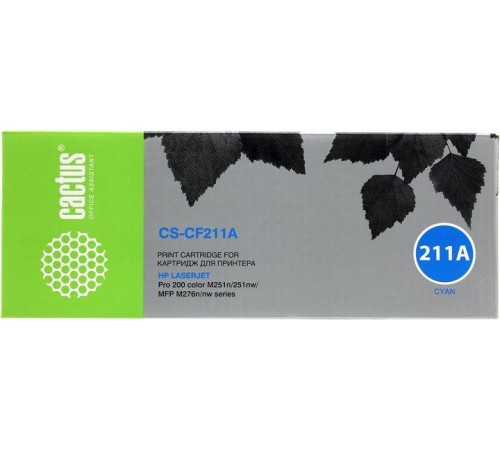 -/ Картридж лазерный Cactus CS-CF211A CF211A голубой (1800стр.) для HP LJ Pro 200 M251/M276