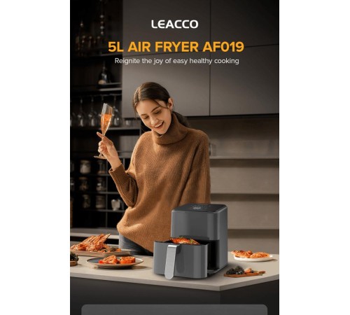 Аэрогриль LEACCO AF010 Air Fryer Black
