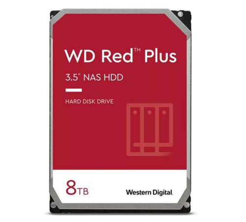 Жесткий диск Western Digital Red Plus NAS HDD 3.5" SATA 8TB, 5640 rpm, 256MB buffer, CMR, WD80EFPX, 1 year