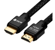 GCR Кабель PROF 15.0m HDMI 2.0, черный нейлон, AL корпус черный, фер.кольца, HDR 4:2:0, Ultra HD, 3D, AUDIO, 18.0 Гбит/с