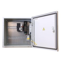 Уличный коммутатор OSNOVO OS-441(SW-60812/I) Уличный коммутатор на базе уличной станции OSNOVO OS-441. Порты: 6 x FE (10/100Base-T) с PoE (до 30W) + 2 x FE (10/100Base-T) с PoE (до 60W) + 1 x GE (10/100/1000Base-T) + 2