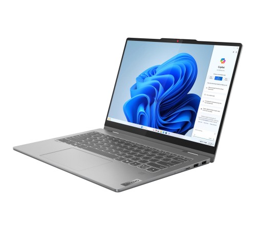 Ноутбук/ Lenovo IdeaPad 5 2-in-1 14AHP9 14"(1920x1200 OLED)/Touch/AMD Ryzen 7 8845HS(3.8Ghz)/16384Mb/512SSDGb/noDVD/Int:AMD Radeon 780M/Cam/BT/WiFi/57WHr/war 1y/1.5kg/luna grey/noOS + 65W, Pen, RU kbd