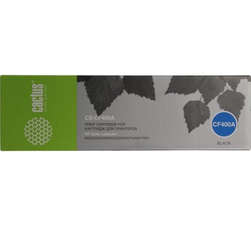 -/ Картридж лазерный Cactus CS-CF400A CF400A черный (1500стр.) для HP CLJ M252/252N/252DN/252DW/M277n/M