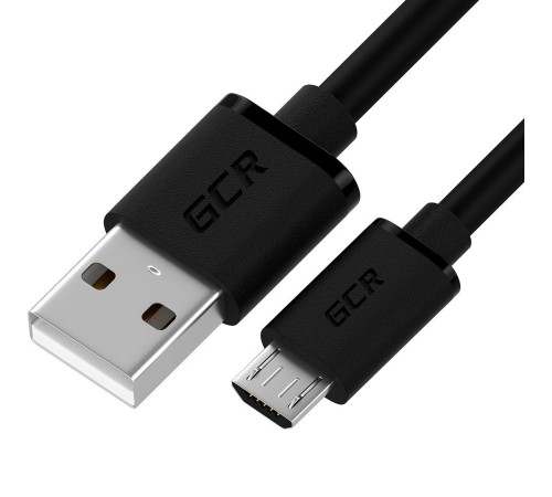 GCR Кабель 0.3m MicroUSB, черный, быстрая зарядка, 28/24 AWG, GCR-53609