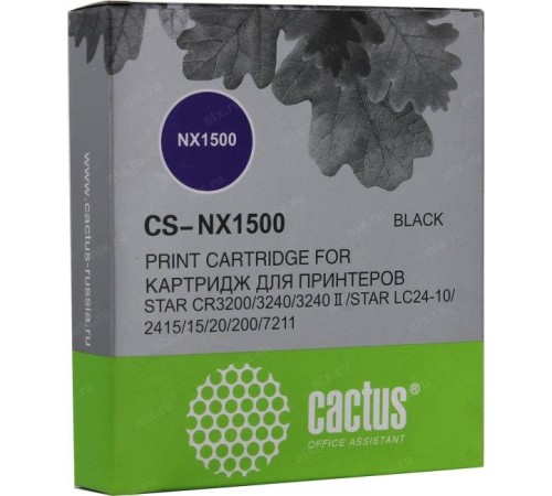 -/ Картридж матричный Cactus CS-NX1500 черный для Star NX-1500/24xx/LC-8211