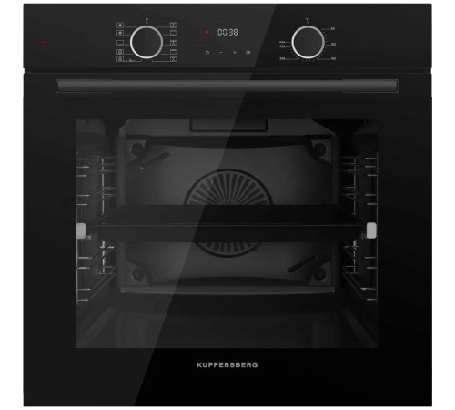 Встраиваемый духовой шкаф/ 60 см, 80 л, High-Tech, А, 10 режимов, телескопические направляющие на 1 уровне, эмаль легкой очистки, черный цвет