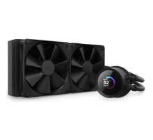 Система жидкостного охлаждения для ПК/ Water Cooling System NZXT Kraken 240 (250W, 240mm, LED temp., Black/ Fans: 2x120mm, 78.02CFM, 30.6dBA, 1800RPM/ Pump height 55.97mm, 2800RPM, Rad thickness 30mm/ S: 1851, 1700, 1200, 115X, AM5, AM4)