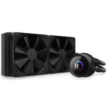 Система жидкостного охлаждения для ПК/ Water Cooling System NZXT Kraken 240 (250W, 240mm, LED temp., Black/ Fans: 2x120mm, 78.02CFM, 30.6dBA, 1800RPM/ Pump height 55.97mm, 2800RPM, Rad thickness 30mm/ S: 1851, 1700, 1200, 115X, AM5, AM4)