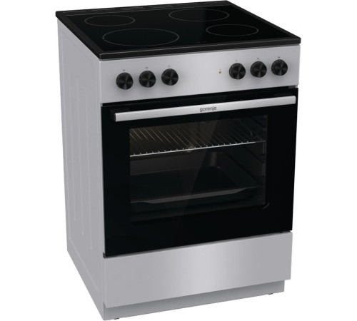 Плита GORENJE/ Тип плиты: электрическая, Тип варочной поверхности: стеклокерамическая, Цвет: серый, Ширина, см: 60