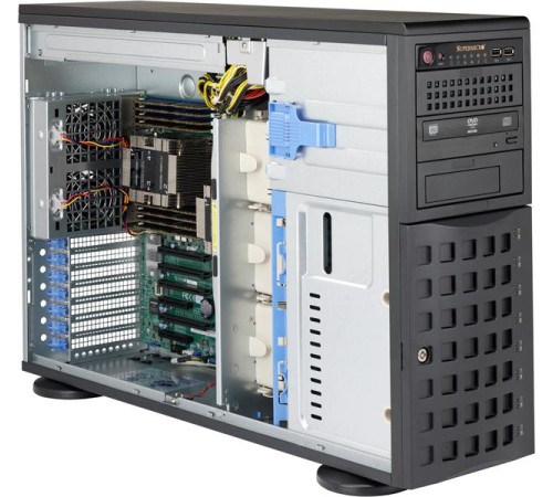 Корпус Supermicro SuperChassis 4U Tower 745BAC-R1K23B/no HDD(8)LFF/7xFHFL/2x1200W Titanium/(13.68" x 13") ATX, Micro ATX, E-ATX/Backplane 8xSATA3/SAS3 (существенное повреждение коробки)