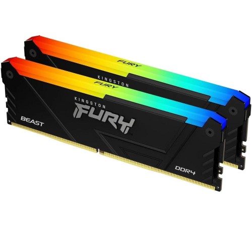 Память оперативная/ Kingston 64GB 3200MT/s DDR4 CL16 DIMM (Kit of 2) FURY Beast RGB Память оперативная/ Kingston 64GB 3200MT/s DDR4 CL16 DIMM (Kit of 2) FURY Beast RGB
