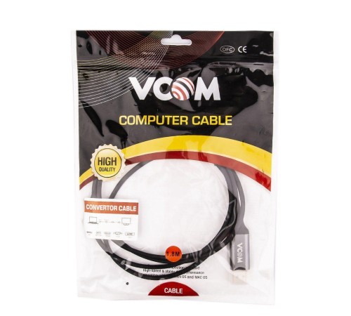 Кабель-адаптер/ Кабель-адаптер USB 3.1 Type-Cm --> DP(m) 4K@60Hz, 1.8m , Aluminium Shell,VCOM <CU422MC-1.8M> Кабель-адаптер/ Кабель-адаптер USB 3.1 Type-Cm --> DP(m) 4K@60Hz, 1.8m , Aluminium Shell,VCOM <CU422MC-1.8M>