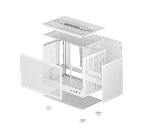Корпус ПК без блока питания/ Case Deepcool CH160, 2xUSB3.0, 1xType-C, no fan, mITX, White