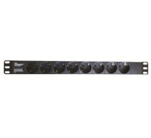 Блок распределения питания (PDU) 19" 16A, Вых:8 Schuko, Вх:Schuko