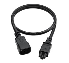 GCR Кабель питания PROF 0.5m, С14 - С5, черный, 3*1,5mm, GCR-55965