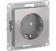 ATLASDESIGN РОЗЕТКА с заземлением со шторками, 16А, механизм, АЛЮМИНИЙ