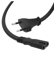 GCR Кабель питания 1.5m, CEE 7/16 / IEC C7, черный, 2*0,5mm, GCR-54293
