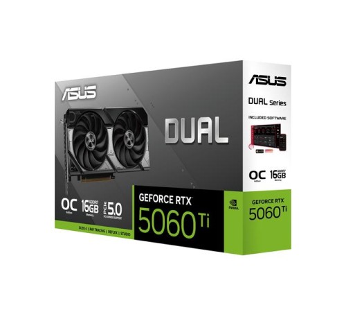 Видеокарта ASUS DUAL-RTX5060TI-O16G//RTX5060TI,HDMI,DP*3,16G,D7; 90YV0MH0-M0NA00