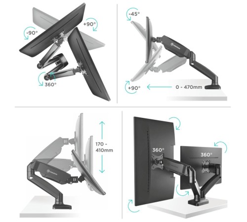 ONKRON кронштейн для монитора 13"-32" настольный, чёрный G160 ONKRON кронштейн для монитора 13"-32" настольный, чёрный G160