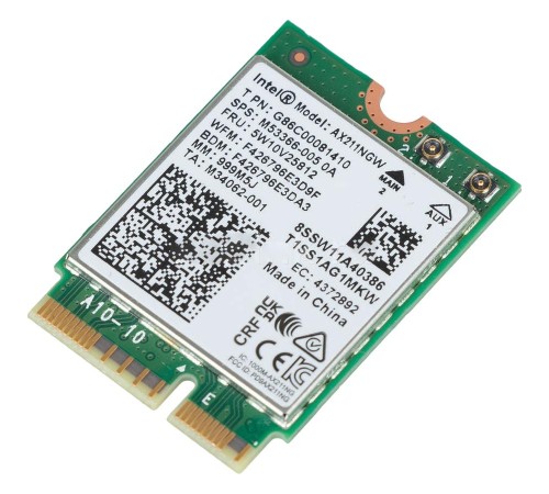 Плата сетевого контроллера/ Intel Wi-Fi 6E AX211 (Gig+), 2230, 2x2 AX R2 (6GHz)+BT, No vPro, 999M5J