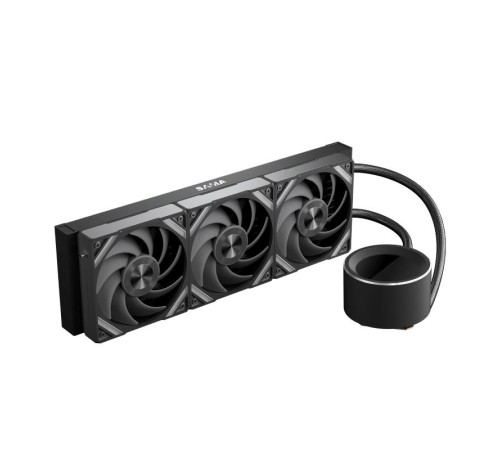 Водяное охлаждение для процессора/ Water Cooling System SAMA Q60 Black (360mm, LED temp., Black, ARGB/ Fans: 3x120mm, 86CFM, 30dBA, 2600RPM/ Pump height 64mm, 30dBA, 2800RPM, Rad thickness 27mm/ S: 1851, 1700, 1200, 20XX, 115X, AM5, AM4)