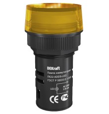 Лампа комм. ADDS ?22 мм Цвет:ЖЕЛТЫЙ LED 220В ЛK-22 DEKraft