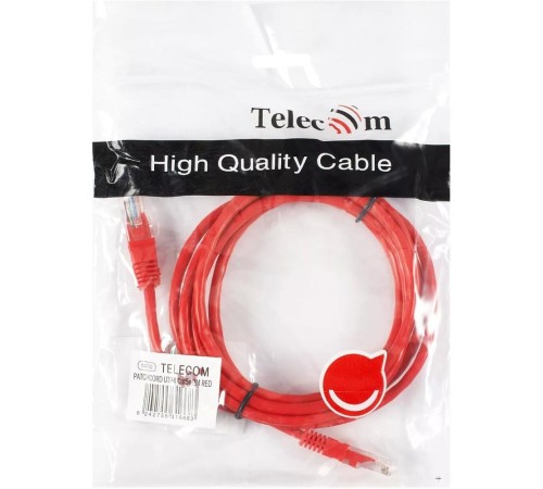 Патчкорд/ Патчкорд литой "Telecom" UTP кат.5е 2,0м красный