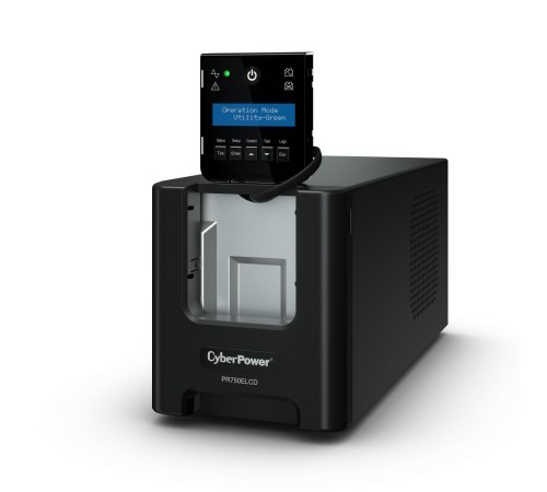ИБП CyberPower PR750ELCD, Line-Interactive, 750VA/675W, 6 IEC-320 С13 розеток, USB&Serial, SNMPslot, LCD дисплей, Black, 0.48х0.27х0.28м., 13.5кг./ UPS Line-Interactive CyberPower  PR750ELCD 750VA/675W USB/RS-232/EPO/SNMPslot (6 IEC С13)