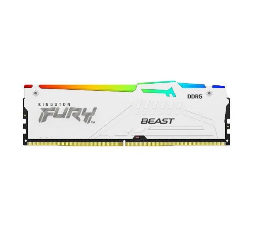 Память оперативная/ Kingston 32GB 5600MT/s DDR5 CL40 DIMM FURY Beast White RGB XMP Память оперативная/ Kingston 32GB 5600MT/s DDR5 CL40 DIMM FURY Beast White RGB XMP