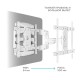 Кронштейн ONKRON/ 40-75" макс 400*600 наклон -5°/+8°, поворот ±140° Макс нагрузка 45,5кг, от стены 54-500мм, белый