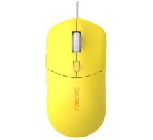 Мышь проводная Dareu LM121 Yellow (желтый), DPI 800/1600/2400/6400, тихий щелчок, подсветка RGB, размер 116x35x60мм, 1,8м