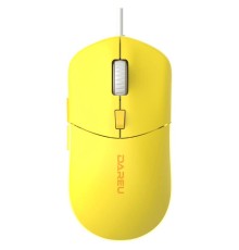 Мышь проводная Dareu LM121 Yellow (желтый), DPI 800/1600/2400/6400, тихий щелчок, подсветка RGB, размер 116x35x60мм, 1,8м