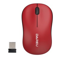 Мышь беспроводная Dareu LM106G Red-Black (красный с черным), DPI 1200, ресивер 2.4GHz, размер 99.4x59.7x38.4мм