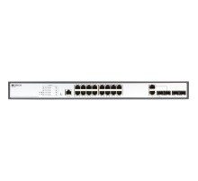 Коммутатор/ Managed L2 Switch 16x1000Base-T PoE, 2x1000Base-X SFP, 2xCombo 1000Base-T/SFP, PoE Budget 250W, RJ45 Console, 19" w/brackets