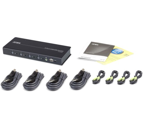 4-портовый USB КМ-переключатель с функцией Boundless Switching (кабели включены)/ 4-Port USB Boundless KM Switch