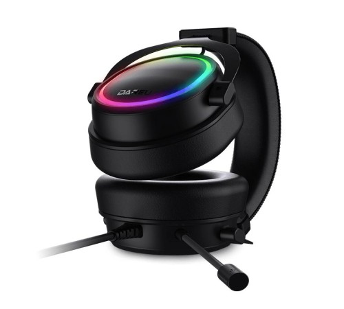 Гарнитура игровая проводная Dareu EH925s Pro Black (черный), подсветка RGB, съемный микрофон с шумоподавлением, подключение USB, длина кабеля 2,2м Гарнитура игровая проводная Dareu EH925s Pro Black (черный), подсветка RGB, съемный микрофон с шумоподавлением, подключение USB, длина кабеля 2,2м