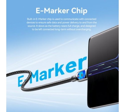 Кабель Vention USB 2.0 CM/CM с LED дисплеем - 1.2м. Чёрный 5А PD100W, шт.