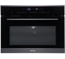 Встраиваемый духовой шкаф Korting/ Компактный духовой шкаф с функцией СВЧ, высота прибора 45 см, электронное сенсорное управление Full TouchControl, LЕD дисплей белого цвета Cold White, 10 режимов нагрева духовки, 4 режима СВЧ, включая 3 кобинированных ре