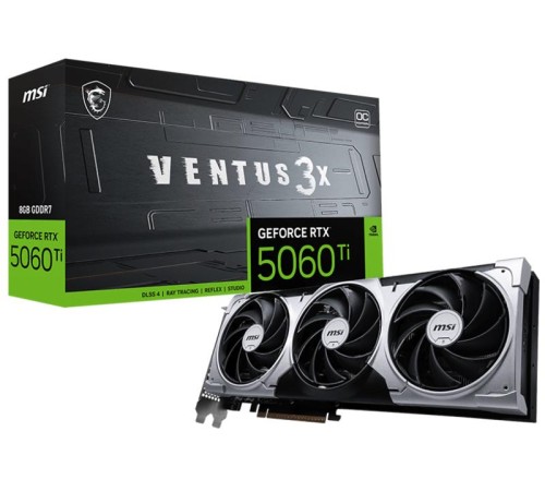 Видеокарта MSI RTX 5060 Ti 8G VENTUS 3X OC//RTX 5060 Ti, HDMI, DP*3, 8G, D7 Видеокарта MSI RTX 5060 Ti 8G VENTUS 3X OC//RTX 5060 Ti, HDMI, DP*3, 8G, D7