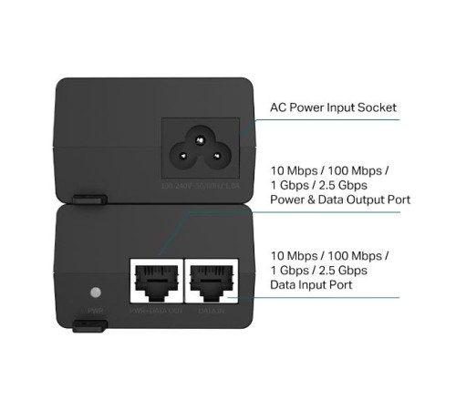PoE  инжектор TP-Link POE260S, Omada 2.5G PoE+ Injector Adapter