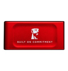 Твердотельный накопитель/ Kingston External SSD XS1000R BOC, 1000GB, Type-C/A, USB 3.2 Gen 2, R/W 1050/1000MB/s, 70x33x14mm, 69g., Red (60 мес)